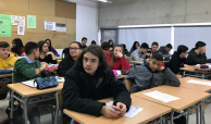 El grup d'alumnes francesos a la classe de castellà